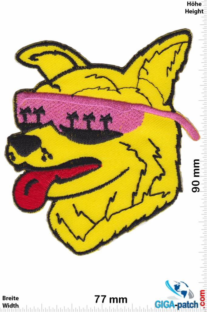 Fun Cool Dog with Sunglass - yellow pink