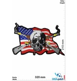 Cowboy Skull - Totenkopf USA Flag - Musketen  - 32 cm