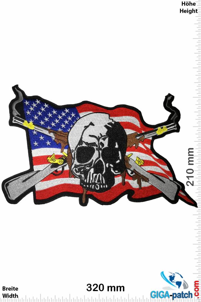 Cowboy Skull - Totenkopf USA Flag - Musketen  - 32 cm