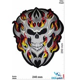 Biker Totenkopf in Flammen - 29 cm - BIG