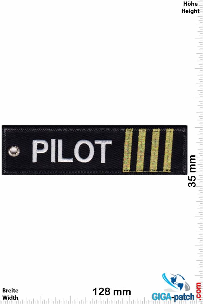 Pilot Pilot - 4 stripes - gold - double-sided - Washable