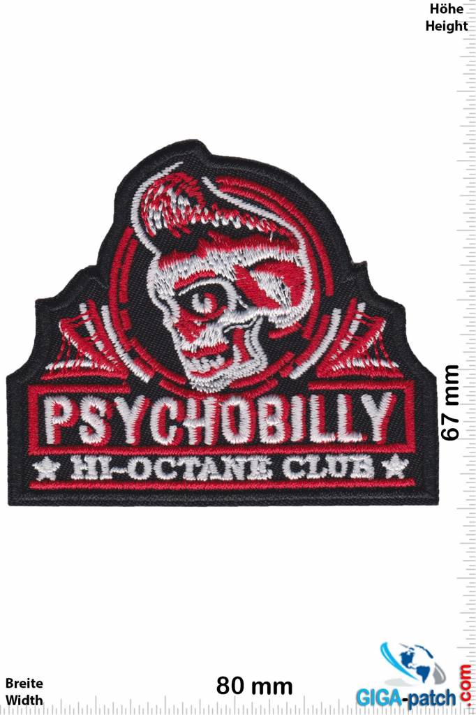 Psychobilly Psychobilly - Hi-Octane Club - Patch Keychains Stickers -   - Biggest Patch Shop worldwide