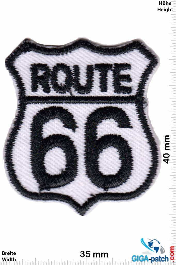 Route 66 ROUTE 66 - small - black white - 2er Set ! - Aufnäher Shop ...