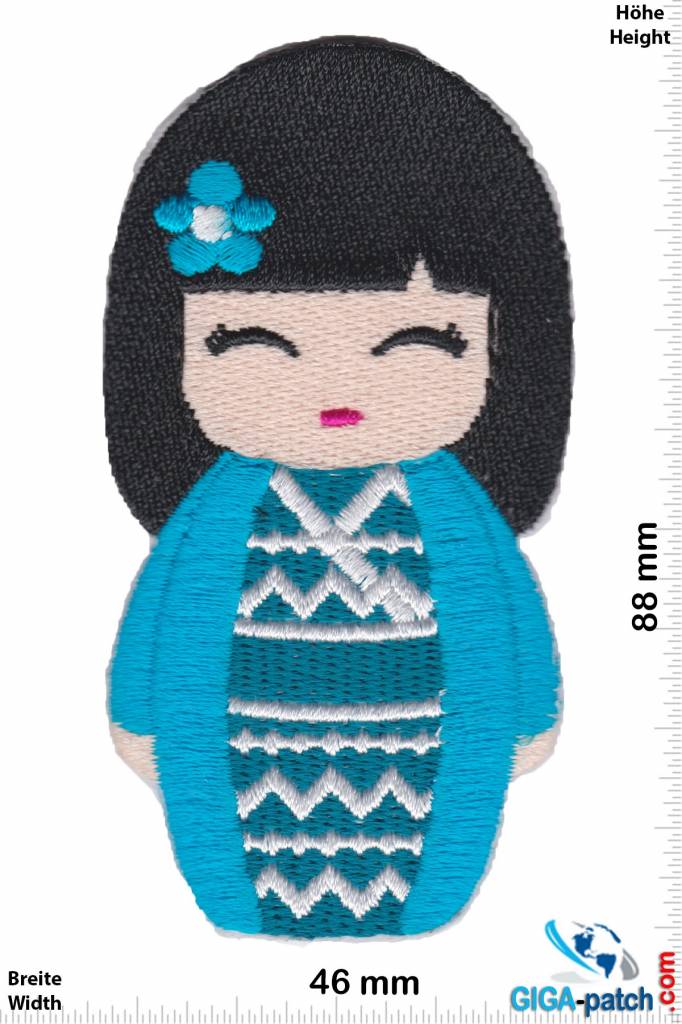 Geisha  - Japan Cartoon - blue
