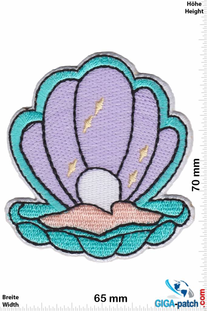 Fun Seashell with pearl - purple lightblue - Arielle