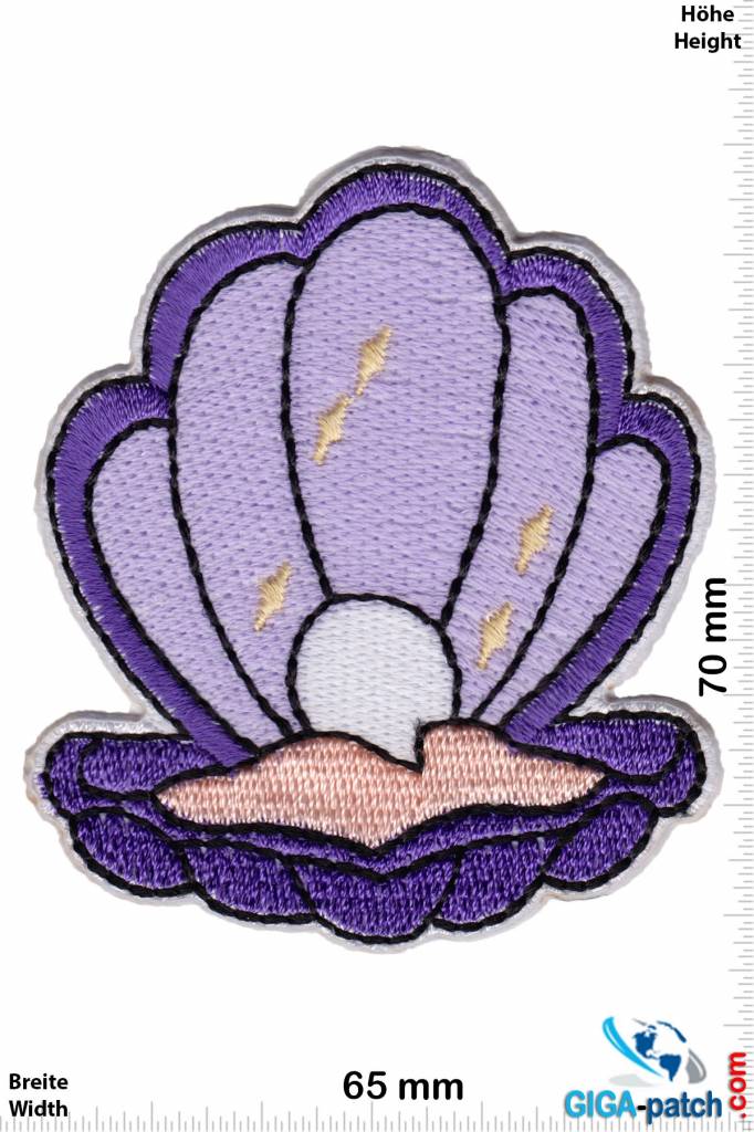 Fun Seashell with pearl - purple  - Arielle