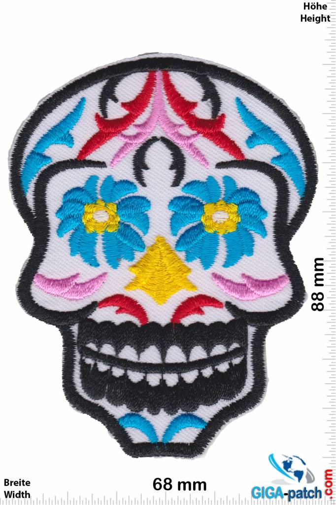 Muerto Skull - Totenkopf - Muerto - white blue