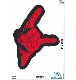 Oldschool Mudra - Metal Sign - Pommesgabel - rot