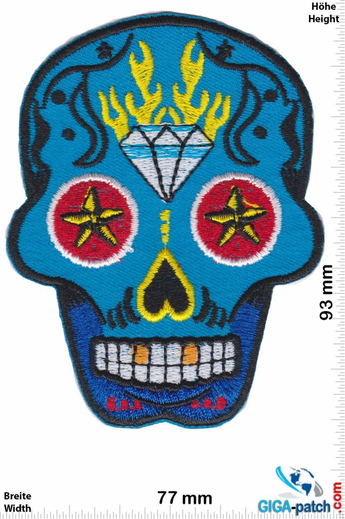 Muerto Skull - Totenkopf - Muerto - blue Diamond