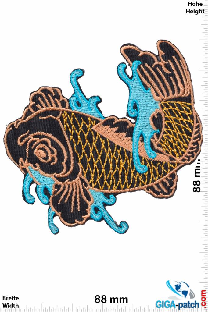 Fisch, Poisson, Fish Fish / Fisch - blue silver - right / rechts Patch OldSchool