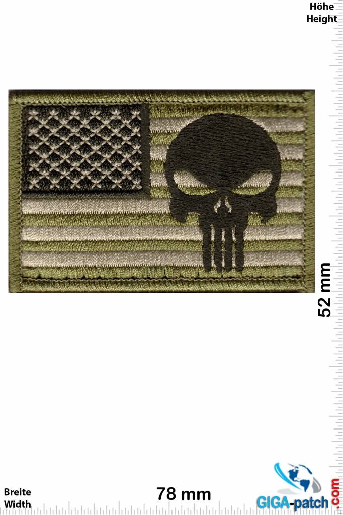 Punisher Punisher - USA  - green - Velcro patch with background - HQ