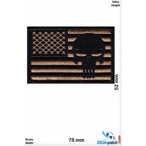 Punisher Punisher - USA -braungold  - Klett Patch mit Untergrund - HQ