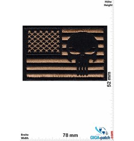 Punisher Punisher - USA -braungold  - Klett Patch mit Untergrund - HQ