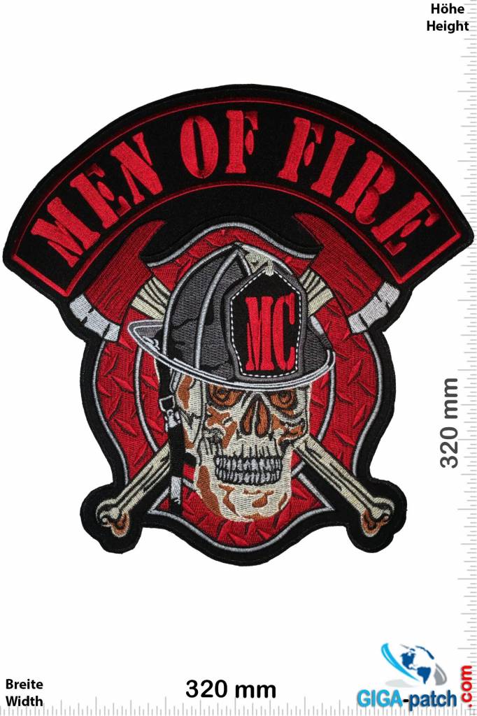 Bikerpatch Men of Fire - MC - 32 cm