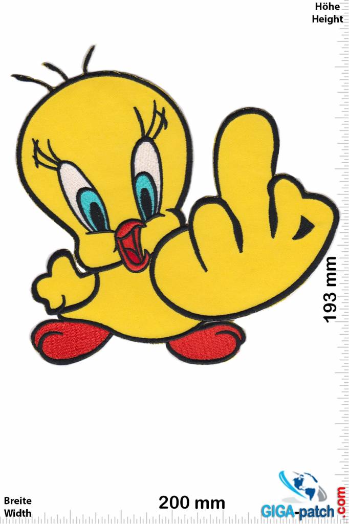 Fuck you Tweety - Fuck you - 20cm - Patch Sleutelhangers Stickers  -giga-patch.com - Grootste Patch Shop wereldwijd