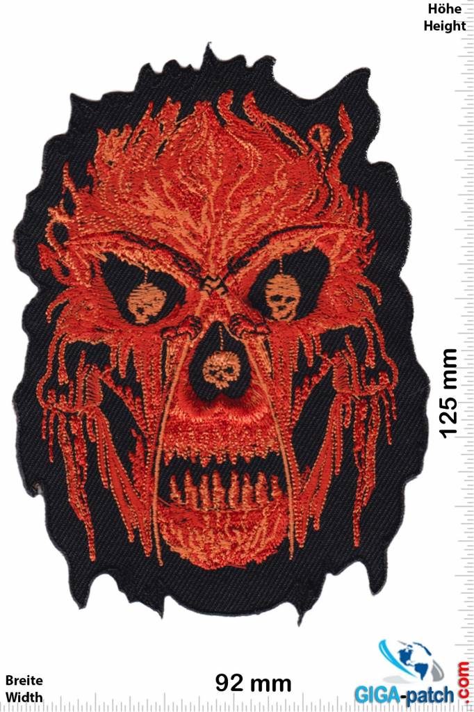 Totenkopf Biker skull - flames - HQ