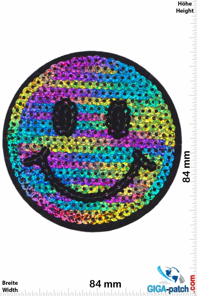 Smiley Smiley -  Smile - Rainbow -Sequins