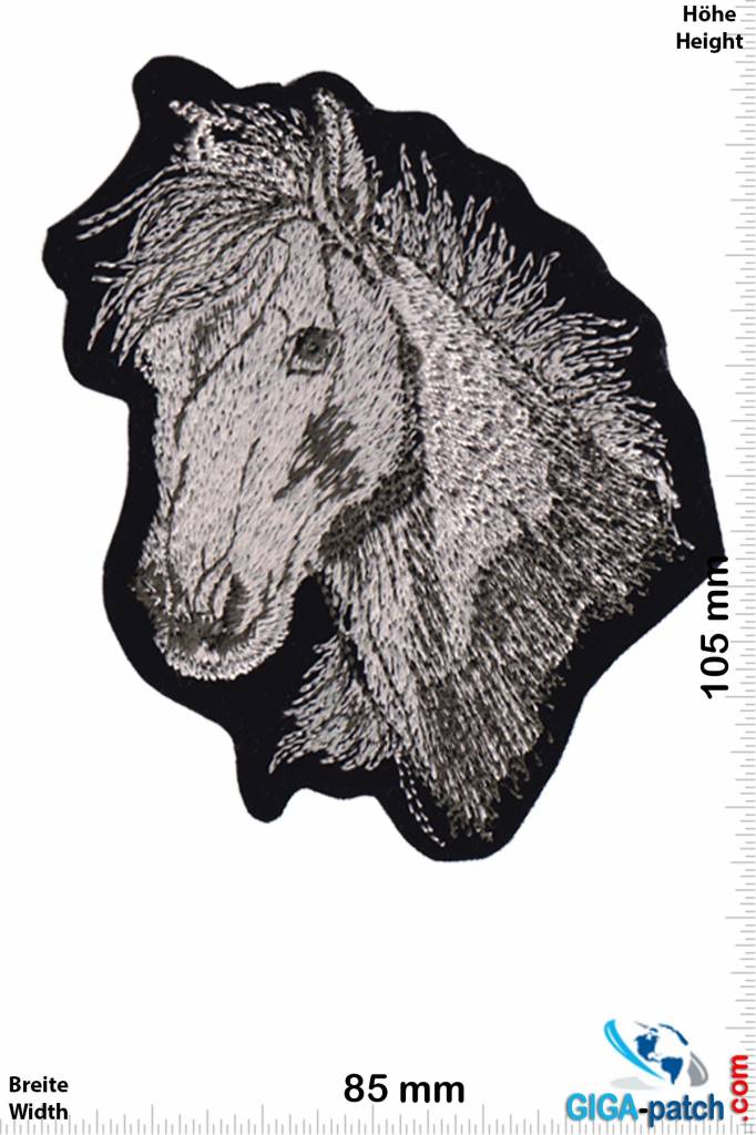 Pferd Horse - Horse head  - silver