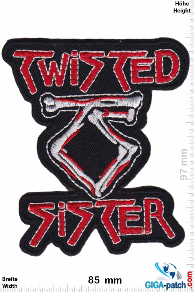 Twisted Sister Twisted Sister - silver red - Aufnäher Shop / Patch ...