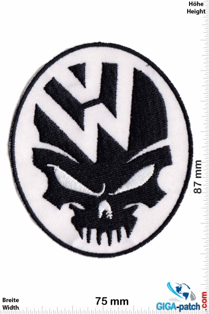 VW,Volkswagen VW - Volkswagen - Skull - black white