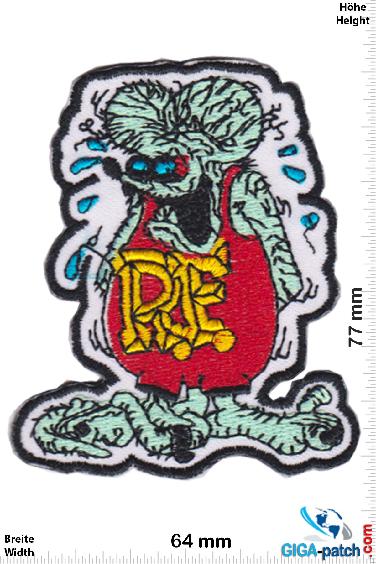 Rat Fink - Rat Fink - green - small- Patches - Patch arrière