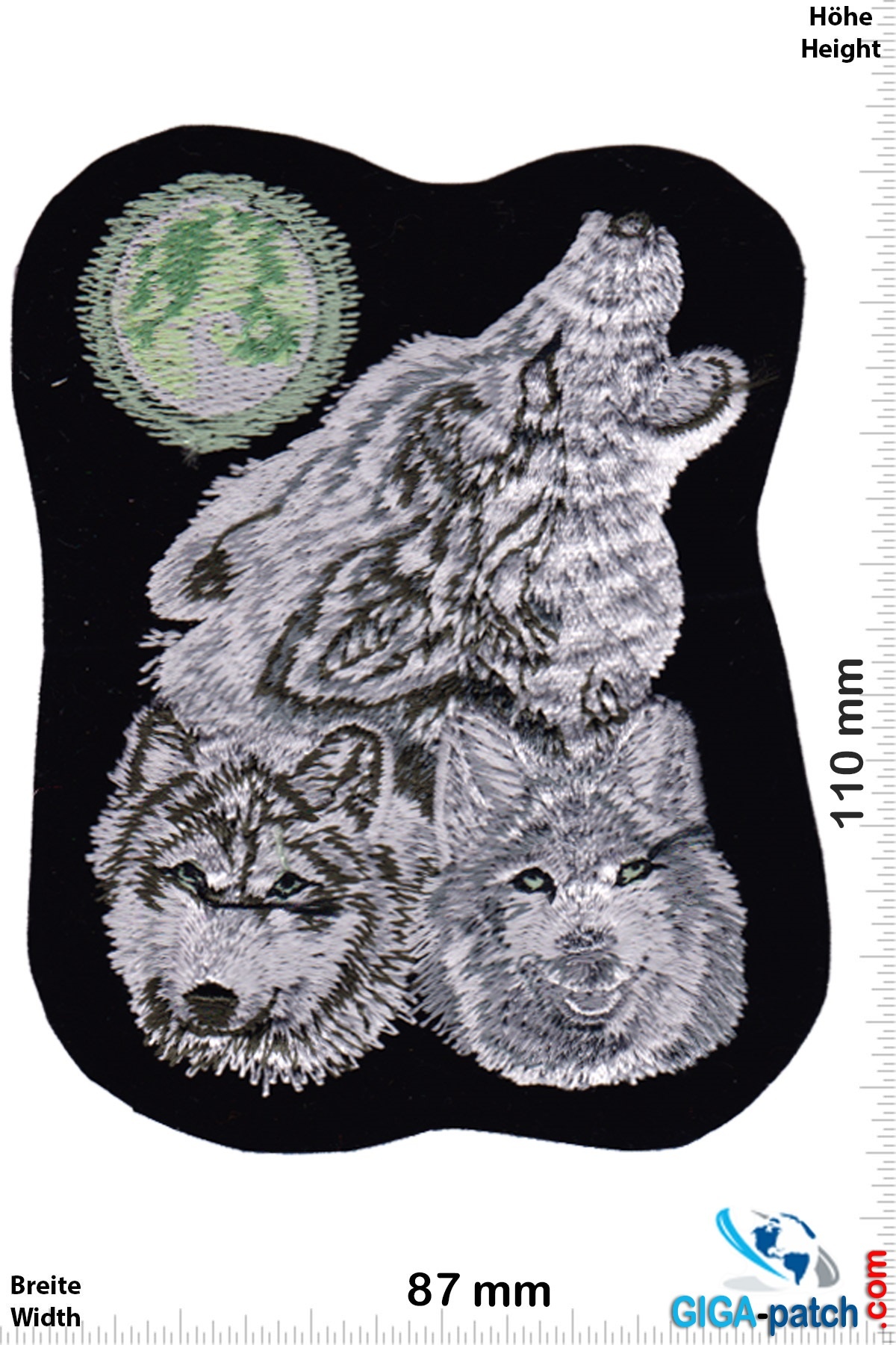 Indianer Wolf - 3 Wölfe - Mond - HQ