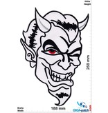 Bikerpatch Devil Skull - white - 26 cm