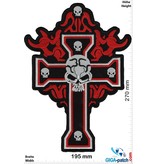 Bikerpatch Cross -   Skull - 27 cm