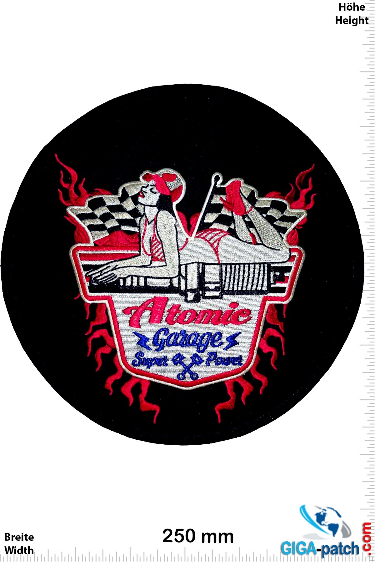 Atomic Garage - Atomic Garage - Super Power - 25 cm- Patch- Aufnäher