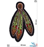 Indianer Indians - feather ornaments -green