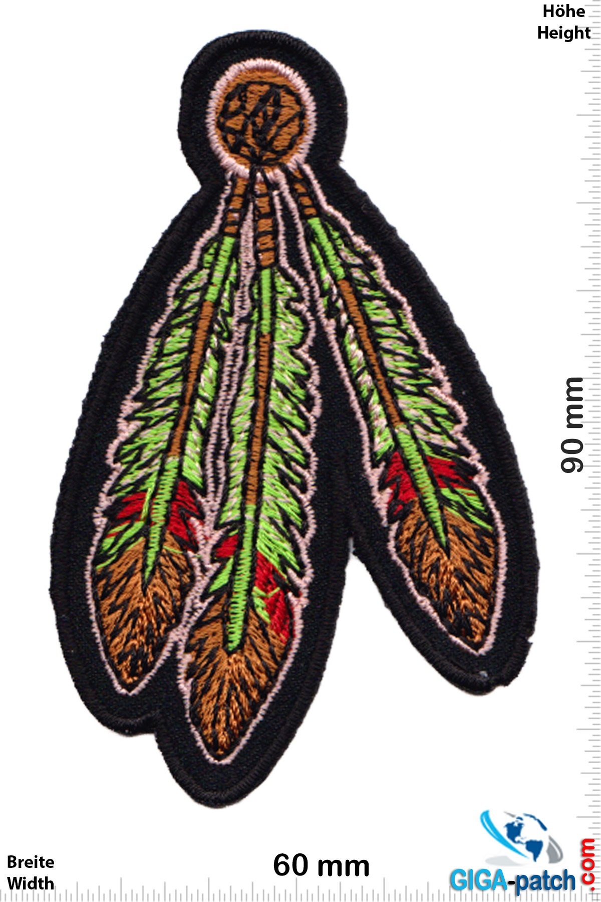 Indianer Indians - feather ornaments -green