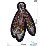 Indianer Indians - feather ornaments -green white