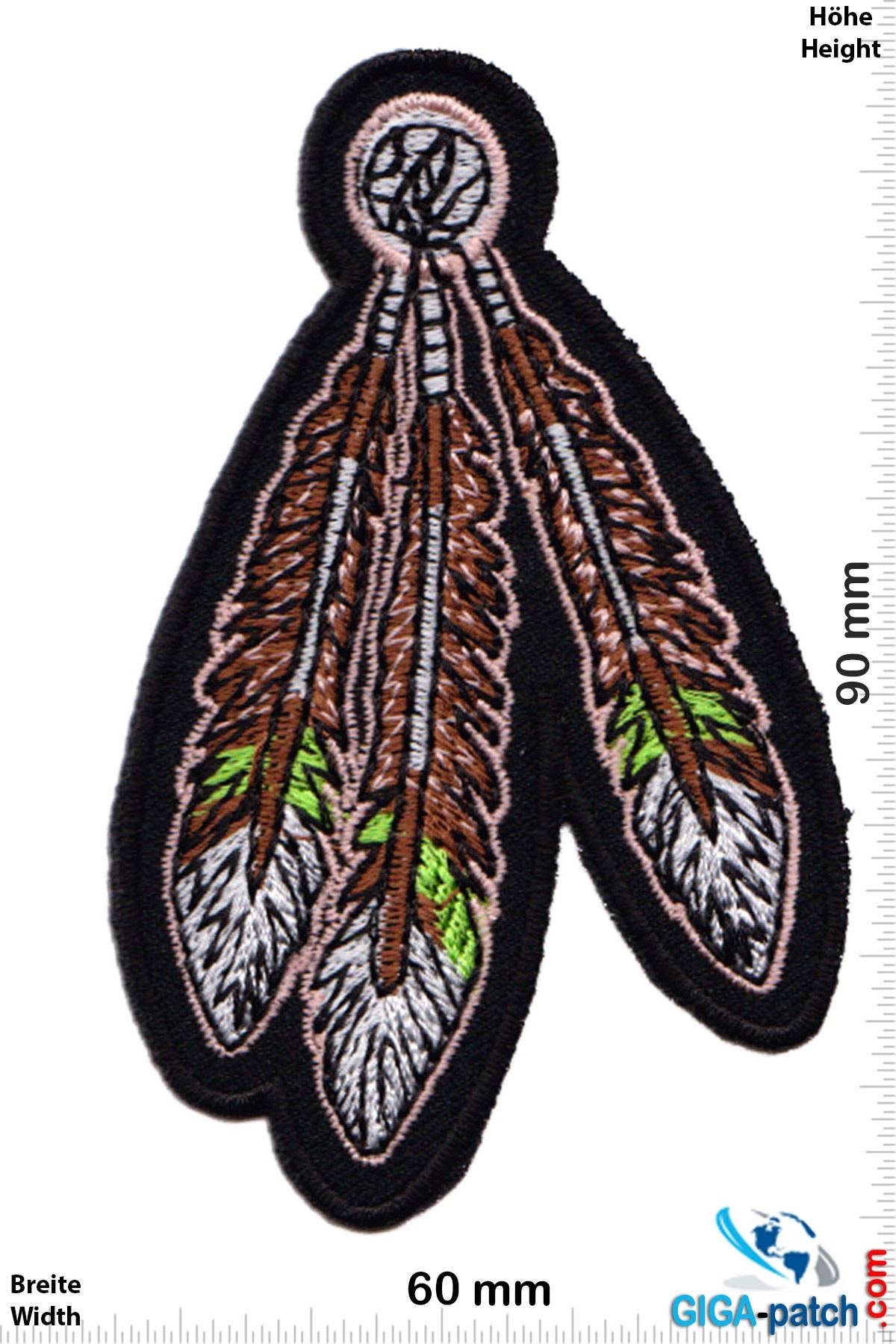 Indianer Indians - feather ornaments -green white