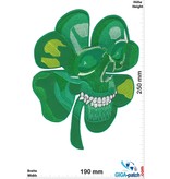 Irish Skull - Shamrock Skull - 25cm