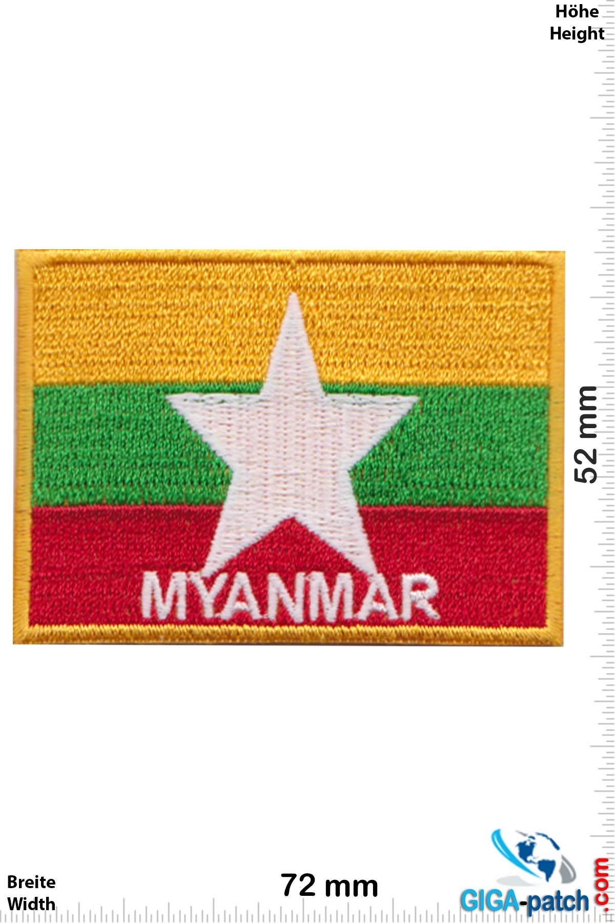 Myanmar Myanmar Flagge Patch Aufnaher Aufnaher Shop Patch Shop Grosster Weltweit Patch Aufnaher Schlusselanhanger Aufkleber