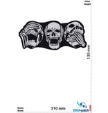 Totenkopf Skull - 3 monkeys - do not hear hear talk - 31 cm