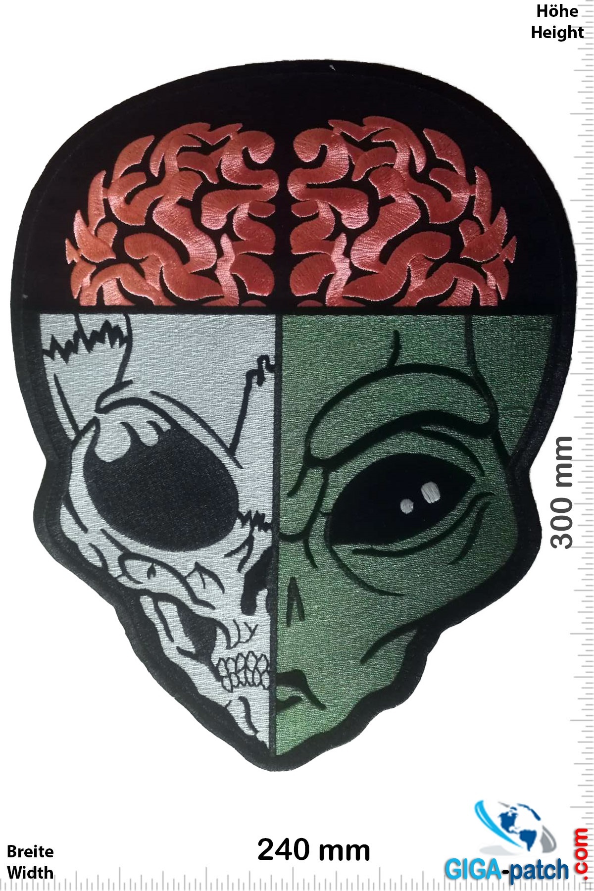 Alien - Alien Skull - 30 cm- Patch - Back Patches - Patch