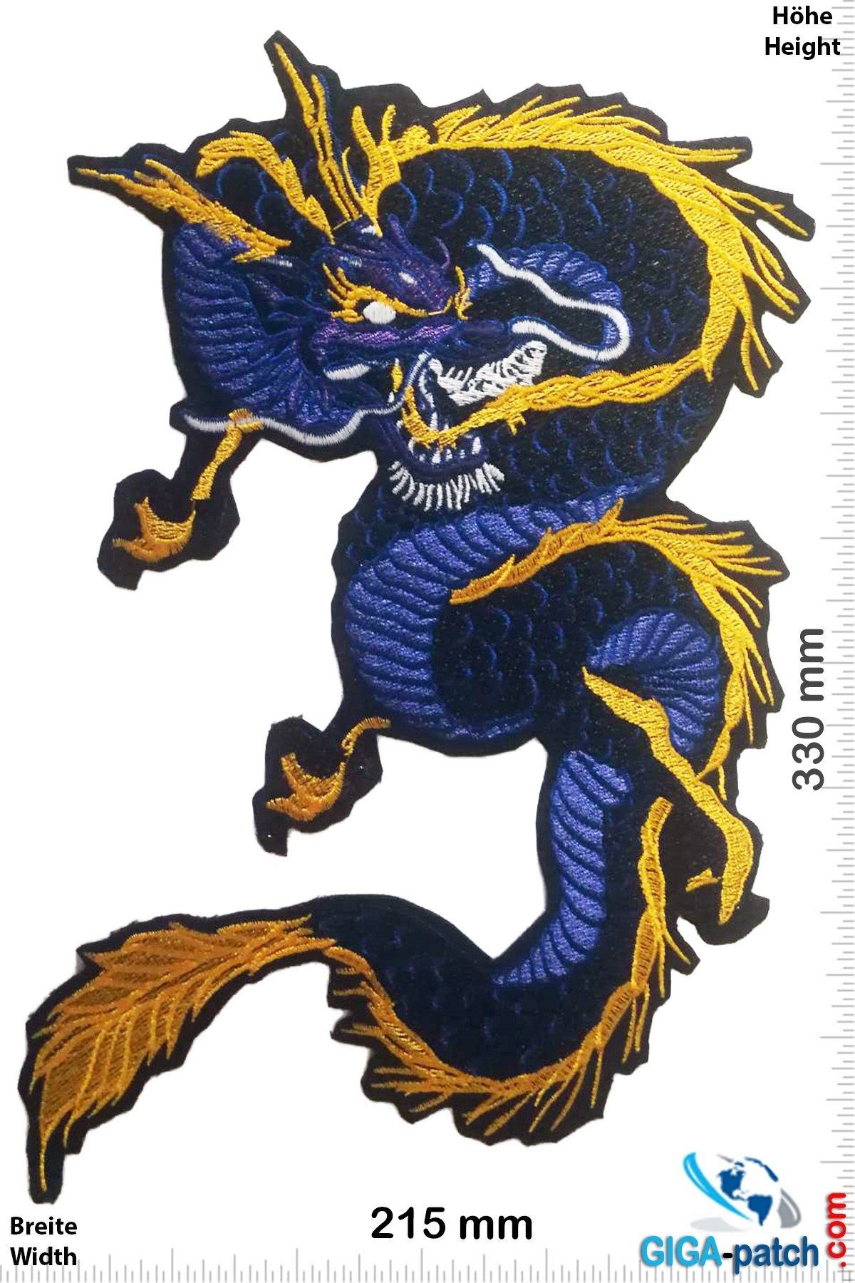 Drachen Drachen - Dragon - blau gold  - 33 cm