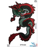 Drachen Drachen - Dragon - grün rot  - 33 cm