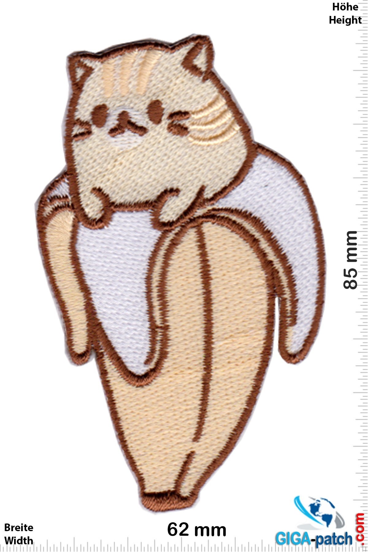 Fun - Kawaii Cat - Banana- Patch - Back Patches - Patch Keychains Stickers  -  - Biggest Patch Shop worldwide