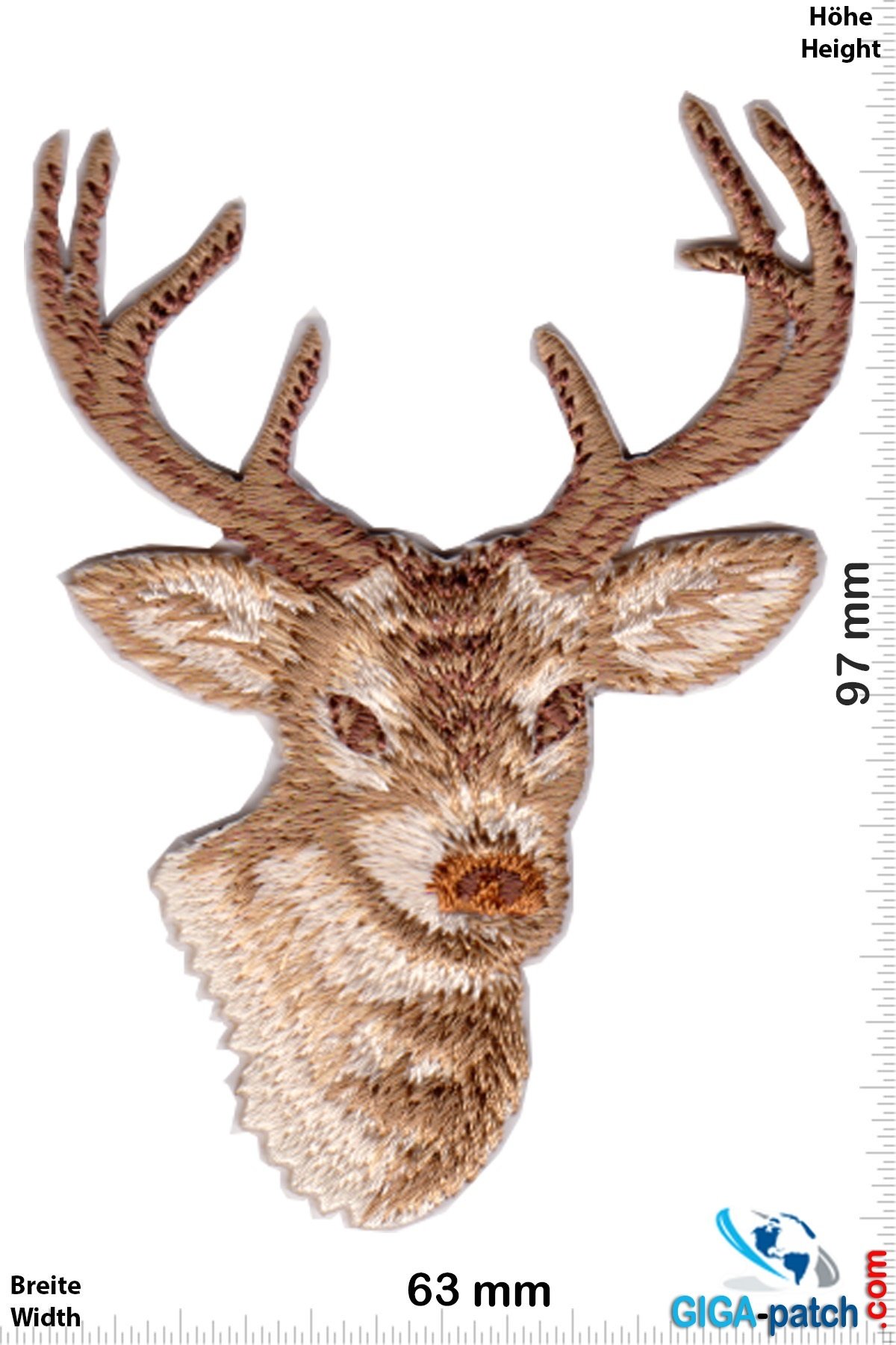 Hisch - Deer - Stag - 8 ender- Patch - Back Patches" - Patch Keychains  Stickers - giga-patch.com - Biggest Patch Shop worldwide
