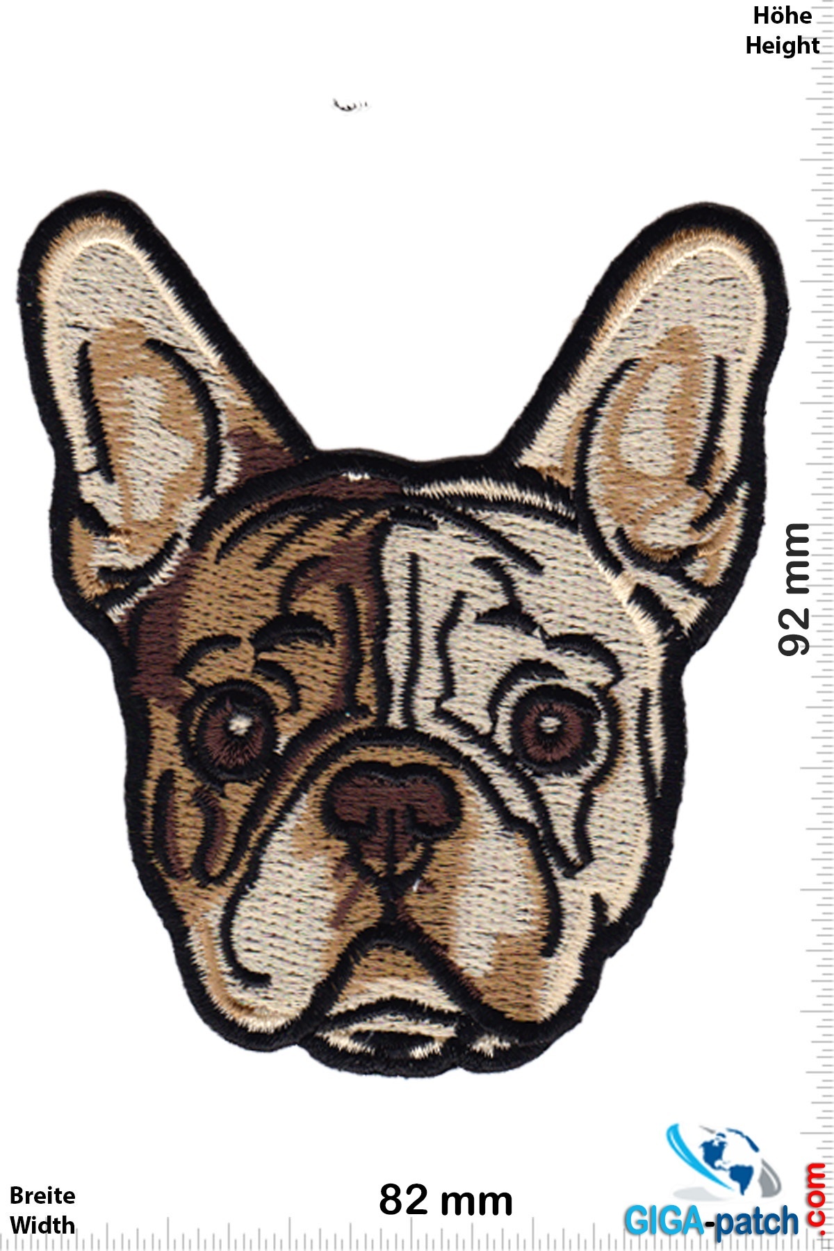 Hund - French Bulldog Puppy Head - HQ- Patch - Back Patches" - Patch Keychains Stickers - giga-patch.com - Biggest Shop worldwide