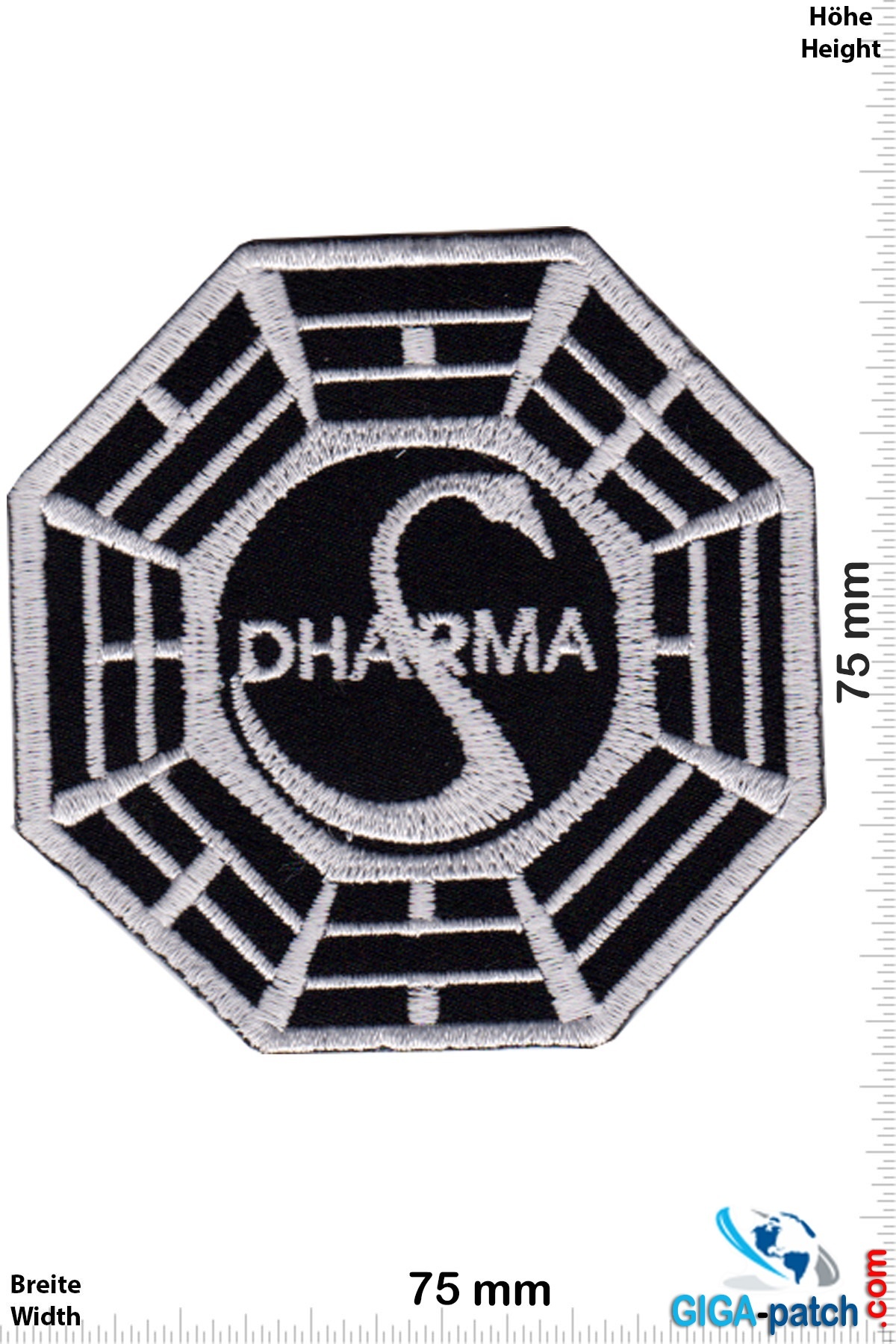 Lost Dharma Logo - LOST - black silver