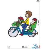 Daddy mit 2 Kids - Fahrrad