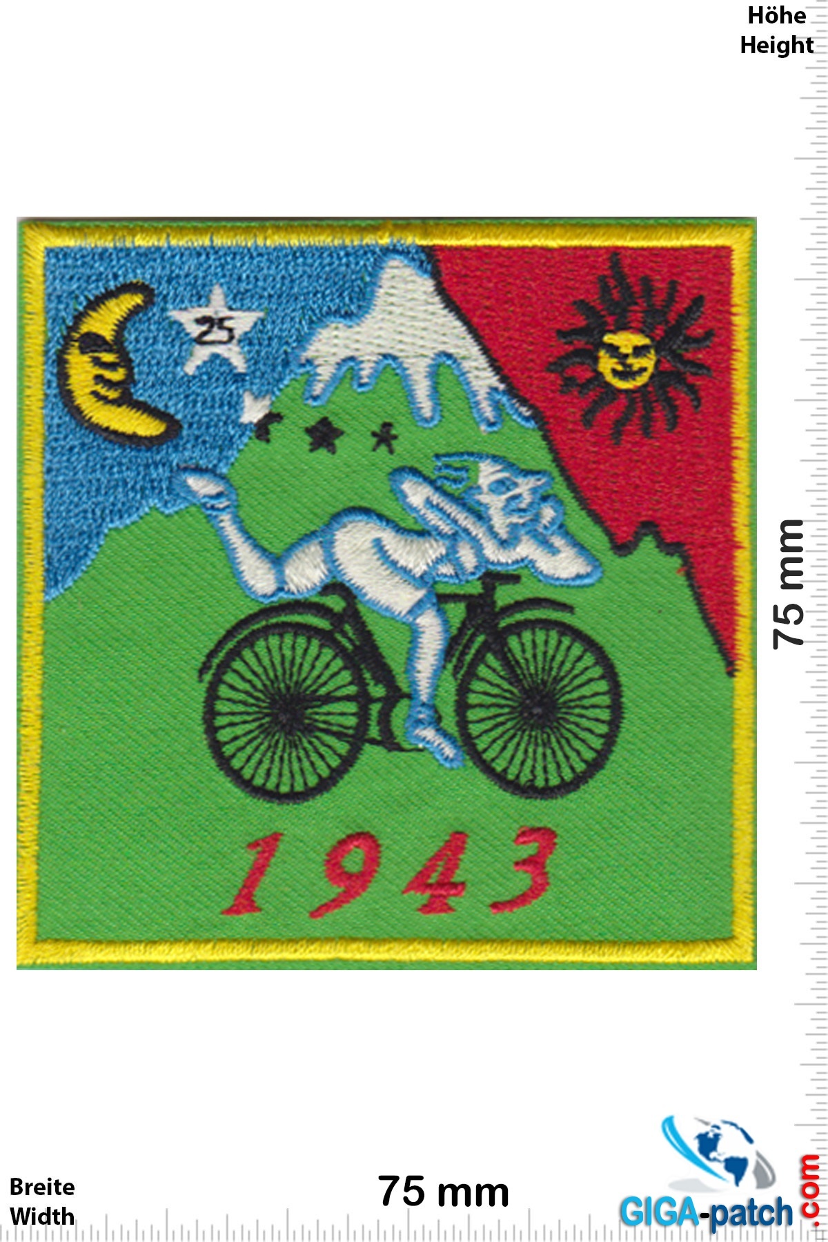 Lsd Lsd 1943 Bicycle Day Albert Hofmann Patch Back Patches Patch Keychains Stickers Giga Patch Com Biggest Patch Shop Worldwide