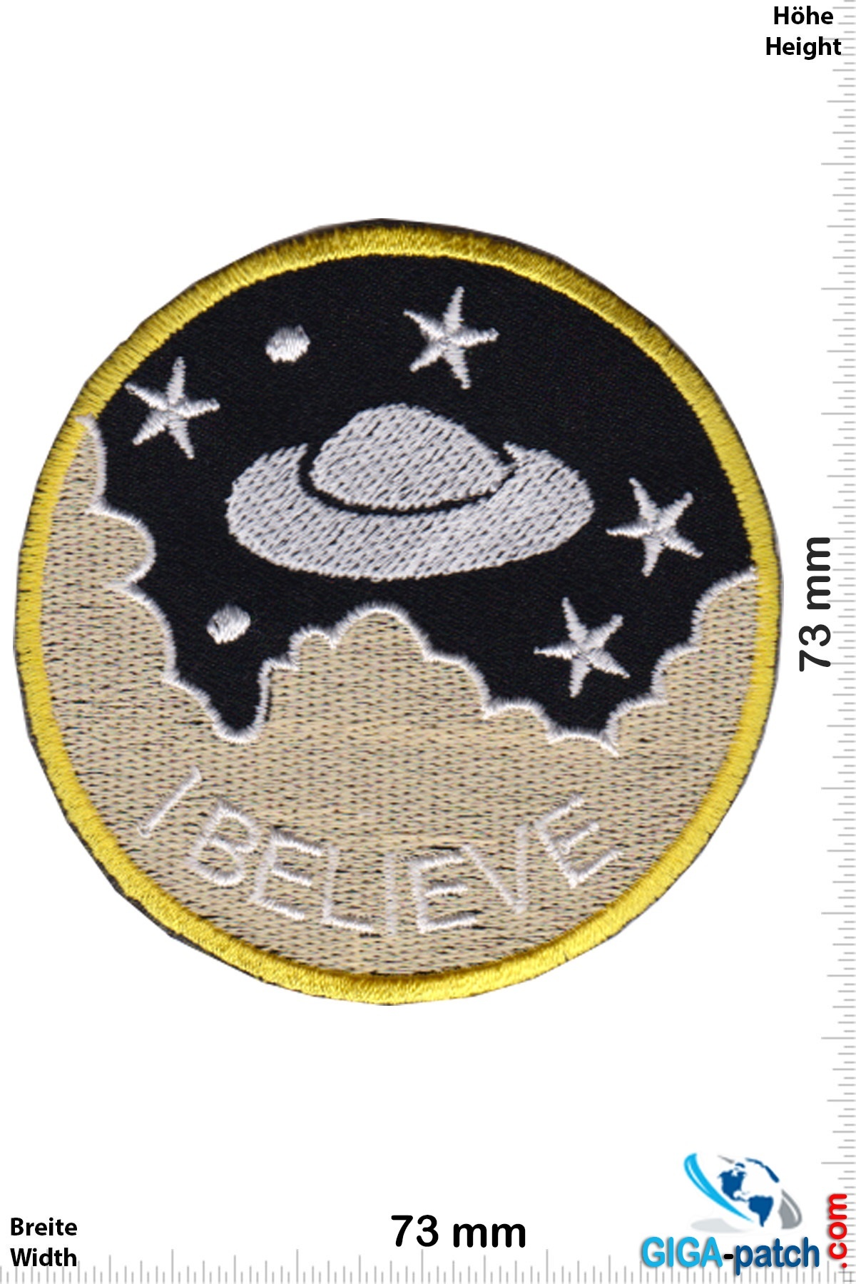 Alien I Believe - UFO - Alien - round