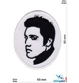 Elvis Elvis - black white  -oval