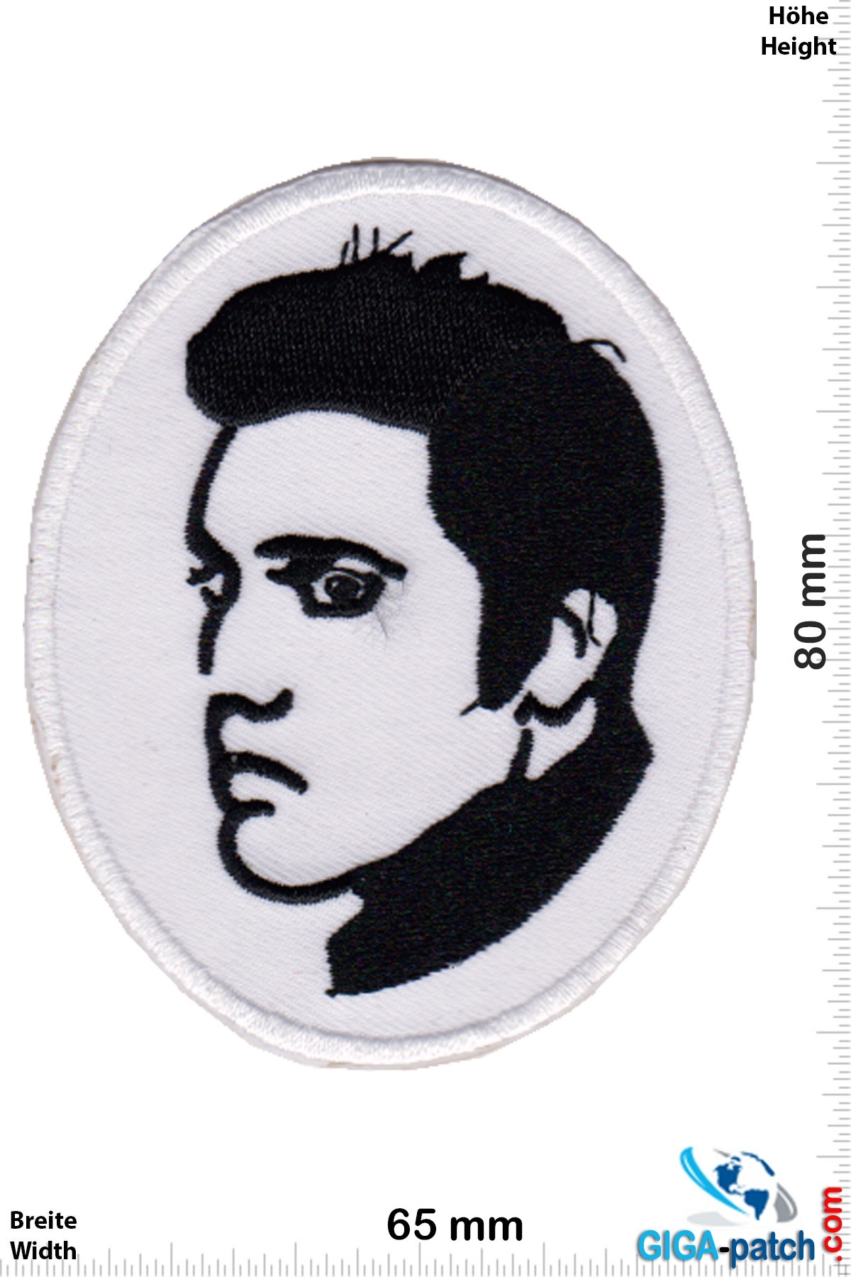 Elvis Elvis - black white  -oval