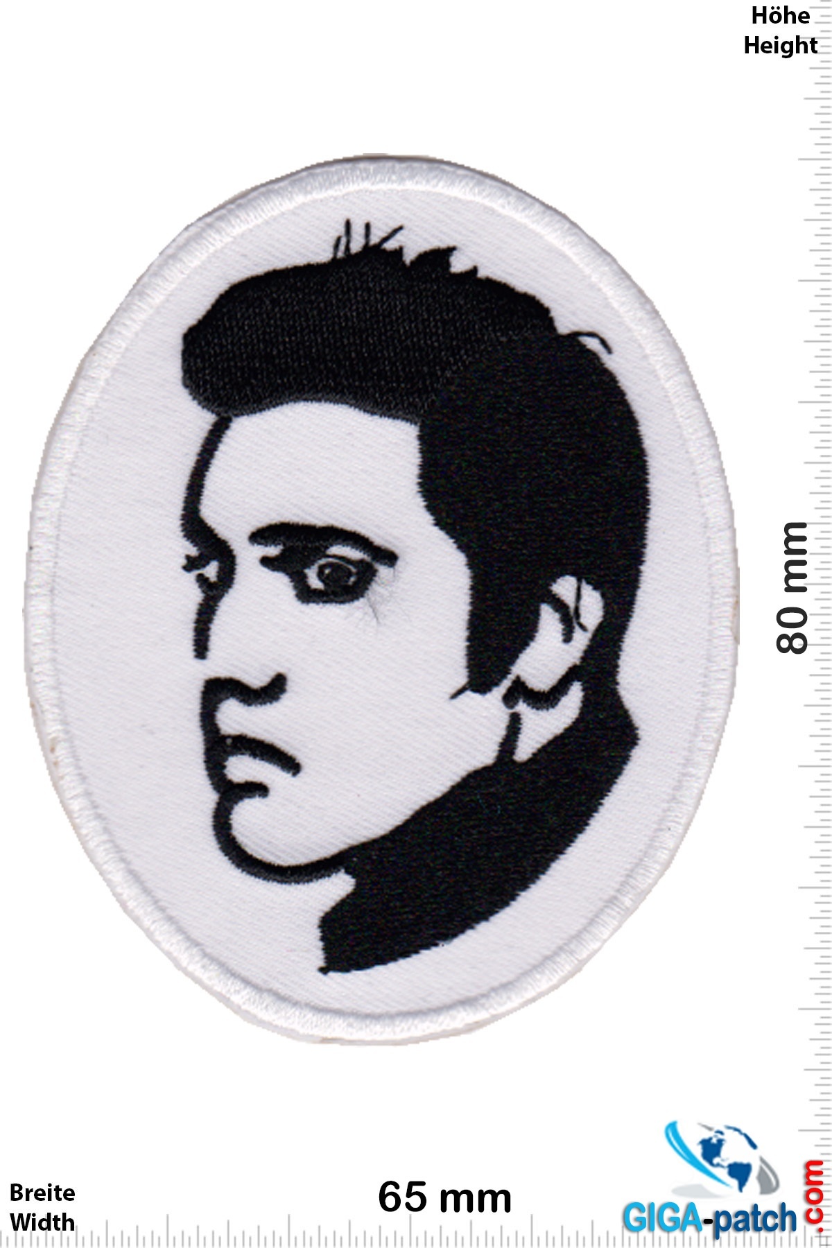 Elvis Elvis -  schwarz - weiss -oval