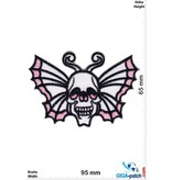 Oldschool Butterfly Skull - Schmetterling Totenkopf- white pink